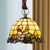 Bell Shaped Hanging Light Fixture Tiffany Stained Glass Single Beige Pendant Lamp with Leaf Pattern Beige Clearhalo 'Ceiling Lights' 'Close To Ceiling Lights' 'Industrial' 'Middle Century Pendants' 'Pendant Lights' 'Pendants' 'Tiffany close to ceiling' 'Tiffany Pendants' 'Tiffany' Lighting' 2388827
