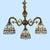 Bronze Finish Chandelier Classic Handcrafted Stained Glass Bell Ceiling Light for Dining Room 3 Bronze Down Clearhalo 'Ceiling Lights' 'Chandeliers' 'Industrial' 'Middle Century Chandeliers' 'Pendant Lights' 'Tiffany Chandeliers' 'Tiffany close to ceiling' 'Tiffany' Lighting' 2388875