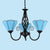 Blue Glass Floral Chandelier Light Mediterranean Black Ceiling Suspension Lamp for Living Room 3 Blue Up Clearhalo 'Ceiling Lights' 'Chandeliers' 'Industrial' 'Middle Century Chandeliers' 'Tiffany Chandeliers' 'Tiffany close to ceiling' 'Tiffany' Lighting' 2388891