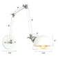Single Dome Wall Mounted Reading Light Industrial Style Metal Wall Lamp with Swing Arm White 8"+8"+8" Clearhalo 'Art deco wall lights' 'Cast Iron' 'Glass' 'Industrial wall lights' 'Industrial' 'Middle century wall lights' 'Modern' 'Rustic wall lights' 'Tiffany' 'Traditional wall lights' 'Wall Lamps & Sconces' 'Wall Lights' Lighting' 2389016