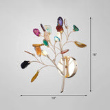 Agate Leaf Wall Light Artistic Champagne Wall Sconce Lighting Fixture for Bedroom Clearhalo 'Cast Iron' 'Glass' 'Industrial' 'Modern wall lights' 'Modern' 'Tiffany' 'Traditional wall lights' 'Wall Lamps & Sconces' 'Wall Lights' Lighting' 2389060