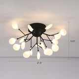 Firefly Semi Flush Ceiling Light Minimalism Acrylic Bedroom Flush Mount Light in Black 18 Black Clearhalo 'Ceiling Lights' 'Close To Ceiling Lights' 'Close to ceiling' 'Semi-flushmount' Lighting' 2389063
