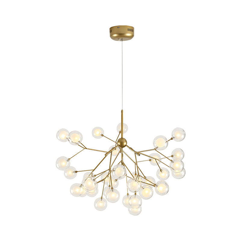 Double Glass Bubbles Chandelier Postmodern Style Firefly Pendant Lamp for Restaurant Clearhalo 'Ceiling Lights' 'Chandeliers' 'Modern Chandeliers' 'Modern' Lighting' 2389099