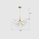 Double Glass Bubbles Chandelier Postmodern Style Firefly Pendant Lamp for Restaurant 45 Gold Clearhalo 'Ceiling Lights' 'Chandeliers' 'Modern Chandeliers' 'Modern' Lighting' 2389106