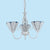 Living Room Chandelier Mediterranean Style White Suspension Lamp with Scalloped Cut Glass Shade 3 White Up Clearhalo 'Ceiling Lights' 'Chandeliers' 'Industrial' 'Middle Century Chandeliers' 'Tiffany Chandeliers' 'Tiffany close to ceiling' 'Tiffany' Lighting' 2389158