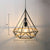 Hand-Wrapped Rope Caged Pendant Light Country Style 1 Bulb Restaurant Ceiling Lamp in Light Brown Light Brown Diamond Clearhalo 'Ceiling Lights' 'Industrial Pendants' 'Industrial' 'Middle Century Pendants' 'Pendant Lights' 'Pendants' 'Tiffany' Lighting' 2389190