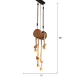 Naked Bulb Roped Pendant Light Fixture Rustic Restaurant Suspension Lamp in Light Brown Light Brown Cylinder Clearhalo 'Carpenter Chandeliers' 'Ceiling Lights' 'Chandeliers' 'Industrial Chandeliers' 'Industrial' 'Middle Century Chandeliers' 'Modern' 'Tiffany' Lighting' 2389209