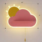 Childrens Sunrise Shaped Wall Lamp Acrylic Bedroom LED Sconce Light with Pull Chain Switch Pink Clearhalo 'Wall Lamps & Sconces' 'Wall Lights' Lighting' 2389261