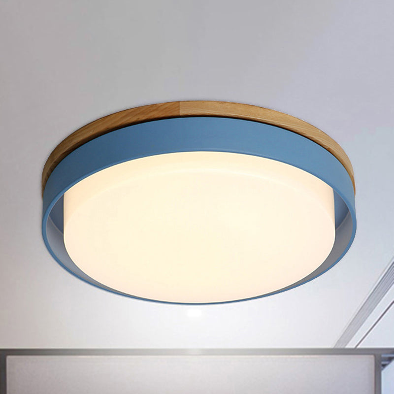 Round Child Bedroom Ceiling Light Acrylic Nordic Style Macaron Colored Flush Mount Light Blue Clearhalo 'Ceiling Lights' 'Close To Ceiling Lights' 'Close to ceiling' 'Flush mount' Lighting' 238931