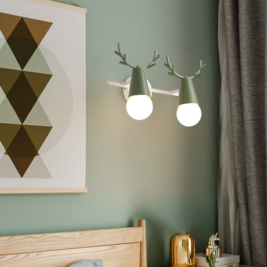 Deer Vanity Light Fixture Nordic Style Metal Bedroom Adjustable Wall Mount Light Clearhalo 'Vanity Lights' 'Wall Lights' Lighting' 2389310