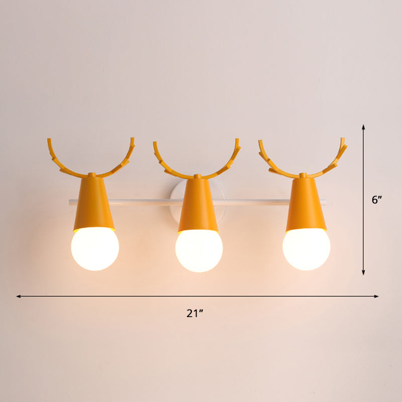 Deer Vanity Light Fixture Nordic Style Metal Bedroom Adjustable Wall Mount Light 3.0 Yellow Clearhalo 'Vanity Lights' 'Wall Lights' Lighting' 2389322