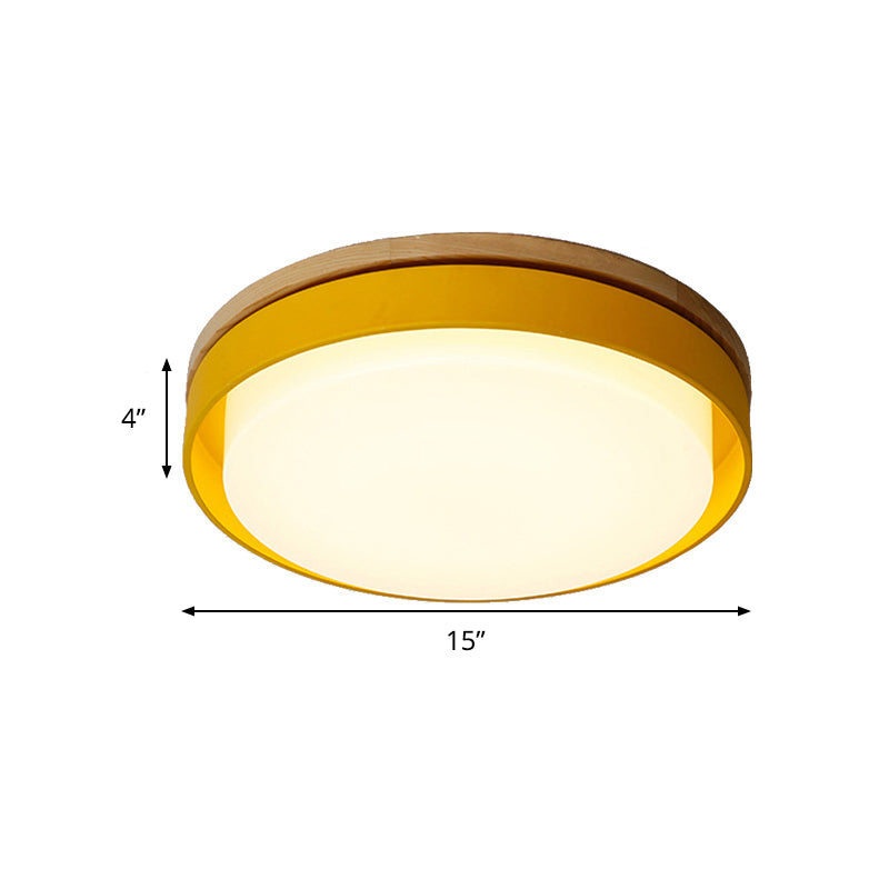 Round Child Bedroom Ceiling Light Acrylic Nordic Style Macaron Colored Flush Mount Light Clearhalo 'Ceiling Lights' 'Close To Ceiling Lights' 'Close to ceiling' 'Flush mount' Lighting' 238933