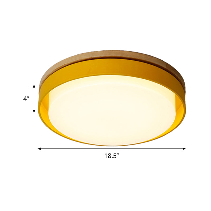 Round Child Bedroom Ceiling Light Acrylic Nordic Style Macaron Colored Flush Mount Light Clearhalo 'Ceiling Lights' 'Close To Ceiling Lights' 'Close to ceiling' 'Flush mount' Lighting' 238934