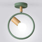 Nordic Ring Shaped Ceiling Fixture Metal 1-Light Corridor Semi Flush Mount Light Green Clearhalo 'Ceiling Lights' 'Close To Ceiling Lights' 'Close to ceiling' 'Semi-flushmount' Lighting' 2389421
