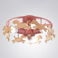 Merry-Go-Round Kindergarten Ceiling Lamp Wooden 3-Head Kids Semi Flush Mount Light Red Clearhalo 'Ceiling Lights' 'Close To Ceiling Lights' 'Close to ceiling' 'Semi-flushmount' Lighting' 2389435