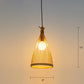 Conical Restaurant Drop Pendant Bamboo 1 Head Minimalist Hanging Ceiling Light with Cage Design Wood 8.5" Clearhalo 'Ceiling Lights' 'Pendant Lights' 'Pendants' Lighting' 2389525_ff0eb338-28fa-4f22-aded-90894e79e6cf