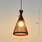 Conical Restaurant Drop Pendant Bamboo 1 Head Minimalist Hanging Ceiling Light with Cage Design Coffee 12" Clearhalo 'Ceiling Lights' 'Pendant Lights' 'Pendants' Lighting' 2389529_64f4921a-0ab7-4b2d-b96f-24dd741b7d75