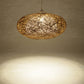 Minimalist Round Pendant Lighting Fixture Rattan 1 Head Tearoom Ceiling Hang Lamp in Dark Tan Clearhalo 'Ceiling Lights' 'Pendant Lights' 'Pendants' Lighting' options 2389568
