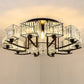 Rectangle Bedroom Semi Flush Ceiling Light Crystal Contemporary Flush Mount Lamp in Black 16 Black Clearhalo 'Ceiling Lights' 'Close To Ceiling Lights' 'Close to ceiling' 'Semi-flushmount' Lighting' 2389694