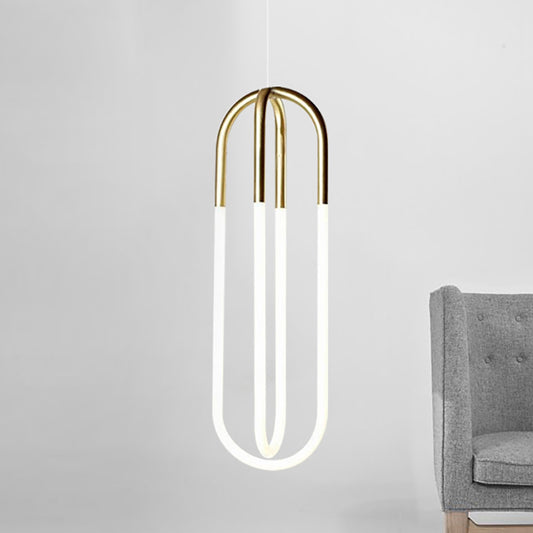 Oval Acrylic Drop Pendant Contemporary 1/2-Light Gold Hanging Ceiling Light in Warm/White/Natural Light 2 Gold Clearhalo 'Ceiling Lights' 'Modern Pendants' 'Modern' 'Pendant Lights' 'Pendants' Lighting' 238975