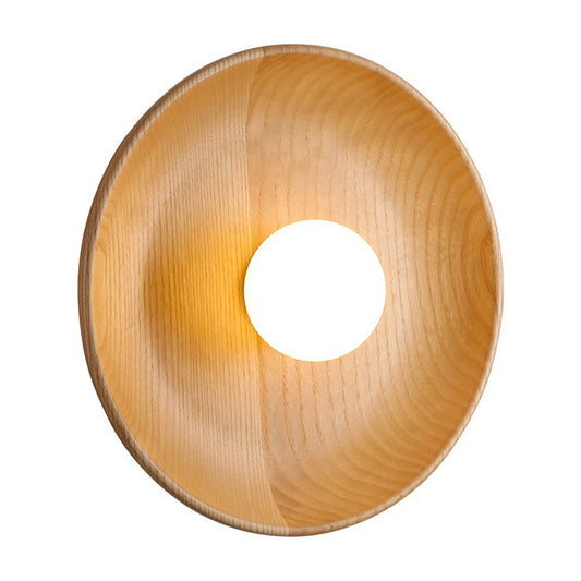 Minimalist Tray Shaped Wall Light Wooden 1 Head Living Room Sconce Light Fixture Clearhalo 'Modern wall lights' 'Modern' 'Wall Lamps & Sconces' 'Wall Lights' Lighting' 2389776