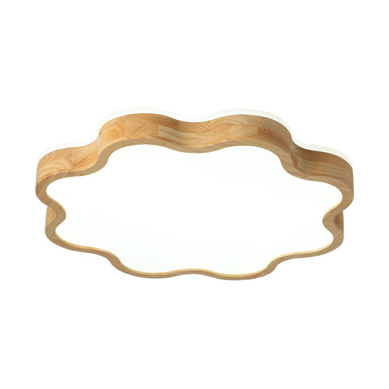 Acrylic Floral Flush Mount Ceiling Fixture Simplicity Wood LED Flush Light for Bedroom Clearhalo 'Ceiling Lights' 'Close To Ceiling Lights' 'Close to ceiling' 'Flush mount' Lighting' 2389812