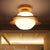 Flower Corridor Semi Flush Mount Lighting Cream Glass 1-Light Nordic Ceiling Fixture in Wood Wood Clearhalo 'Ceiling Lights' 'Close To Ceiling Lights' 'Close to ceiling' 'Semi-flushmount' Lighting' 2389841