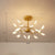 Postmodern Leaf Hanging Light Metal Living Room LED Chandelier Pendant Light in Brass 18 Clear Clearhalo 'Ceiling Lights' 'Chandeliers' 'Clear' 'Industrial' 'Modern Chandeliers' 'Modern' 'Tiffany' 'Traditional Chandeliers' Lighting' 2389943