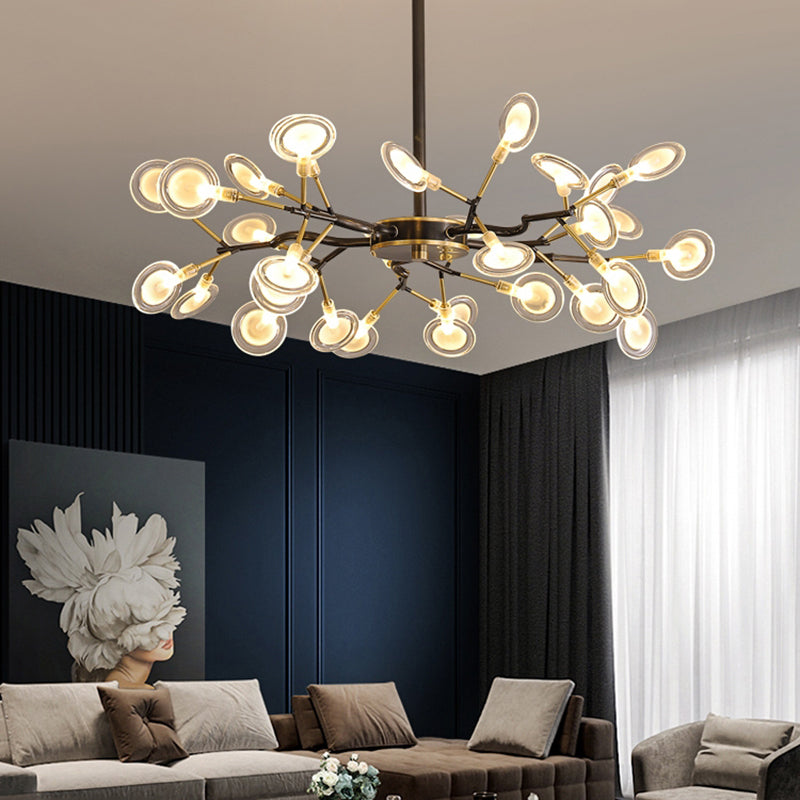 Heracleum Living Room Chandelier Lamp Blown Glass 30 Bulbs Postmodern Pendant Light Fixture Clearhalo 'Ceiling Lights' 'Chandeliers' 'Modern Chandeliers' 'Modern' Lighting' 2389960