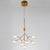 Simplicity 9 Heads Chandelier Tree Branch Suspension Light with Dual Ball Glass Shade Gold Clearhalo 'Ceiling Lights' 'Chandeliers' 'Modern Chandeliers' 'Modern' Lighting' 2389970