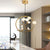 Acrylic Branch Pendant Lamp Nordic 9-Light Chandelier with Bird and Ring Decoration Gold Clearhalo 'Ceiling Lights' 'Chandeliers' 'Modern Chandeliers' 'Modern' Lighting' 2390000