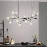 Tree Branch Island Light Postmodern Metal 15-Head Restaurant Hanging Lamp with Bird Decoration Clearhalo 'Ceiling Lights' 'Island Lights' Lighting' 2390007