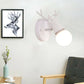 Antler Wall Mounted Reading Light Nordic Metal 1-Light Bedside Wall Lamp with Pivot Joint White Clearhalo 'Wall Lamps & Sconces' 'Wall Lights' Lighting' 2390036