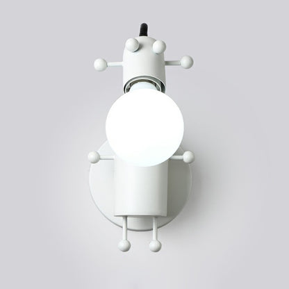 Flexible Giraffe Kids Bedside Wall Light Metal 1 Bulb Cartoon Reading Wall Lamp with Bare Bulb Design White Clearhalo 'Wall Lamps & Sconces' 'Wall Lights' Lighting' 2390043