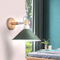 Iron Swivel Shade Reading Lamp Macaron 1 Head Wall Lighting Ideas for Childrens Bedroom Green Wide Flare Clearhalo 'Wall Lamps & Sconces' 'Wall Lights' Lighting' 2390064