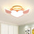 Cartoon LED Ceiling Lamp Pink Love Wings Flush Mount Lighting with Acrylic Shade and Metal Ring Pink Clearhalo 'Ceiling Lights' 'Close To Ceiling Lights' 'Close to ceiling' 'Flush mount' Lighting' 2390235