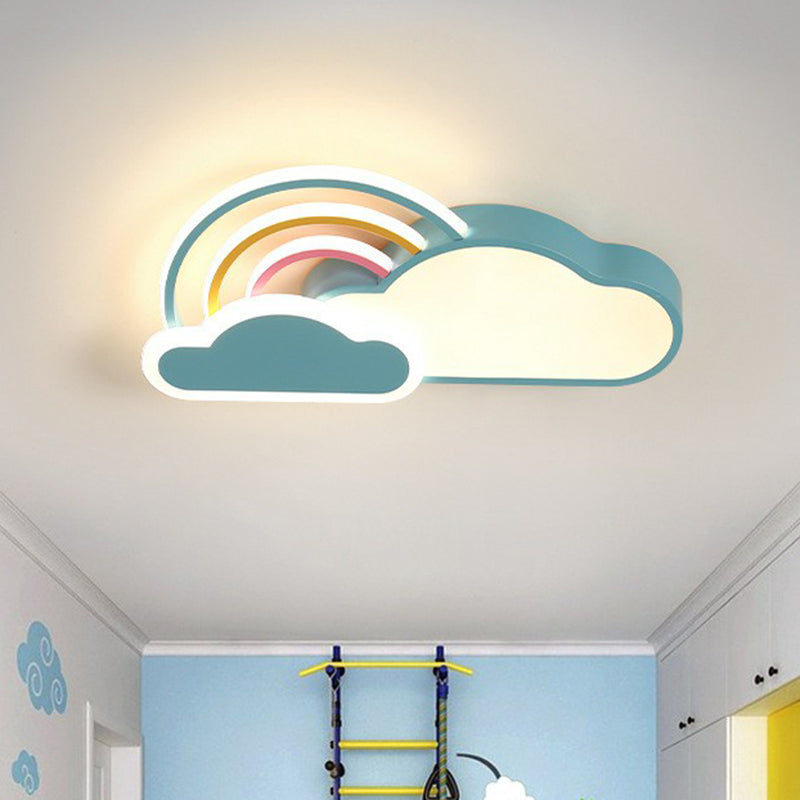 Cloud and Rainbow Kindergarten Flush Light Acrylic Cartoon LED Ceiling Mount Light Fixture Clearhalo 'Ceiling Lights' 'Close To Ceiling Lights' 'Close to ceiling' 'Flush mount' Lighting' 2390243