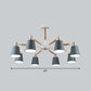 Swivelable Chandelier Light Nordic Style Metal Living Room Pendant Lighting Fixture 8 Grey Clearhalo 'Ceiling Lights' 'Chandeliers' Lighting' 2390257