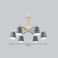 Swivelable Chandelier Light Nordic Style Metal Living Room Pendant Lighting Fixture 6 Grey Clearhalo 'Ceiling Lights' 'Chandeliers' Lighting' 2390259