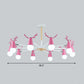Swivelable Chandelier Light Nordic Style Metal Living Room Pendant Lighting Fixture 10 Pink Clearhalo 'Ceiling Lights' 'Chandeliers' Lighting' 2390263