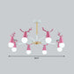 Swivelable Chandelier Light Nordic Style Metal Living Room Pendant Lighting Fixture 8 Pink Clearhalo 'Ceiling Lights' 'Chandeliers' Lighting' 2390264
