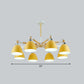 Swivelable Chandelier Light Nordic Style Metal Living Room Pendant Lighting Fixture 8 Yellow Clearhalo 'Ceiling Lights' 'Chandeliers' Lighting' 2390267