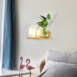 Geometric Stairs Wall Lighting Cream Glass Single Minimalist Flush Wall Sconce in Wood Clearhalo 'Modern wall lights' 'Modern' 'Wall Lamps & Sconces' 'Wall Lights' Lighting' 2390281