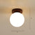 Modern Geometric Shaped Flush Mount Fixture Wooden 1-Light Aisle Flush Ceiling Light in Brown - Brown - Globe - Clearhalo - 'Ceiling Lights' - 'Close To Ceiling Lights' - 'Close to ceiling' - 'Flush mount' - Lighting' - 2390359