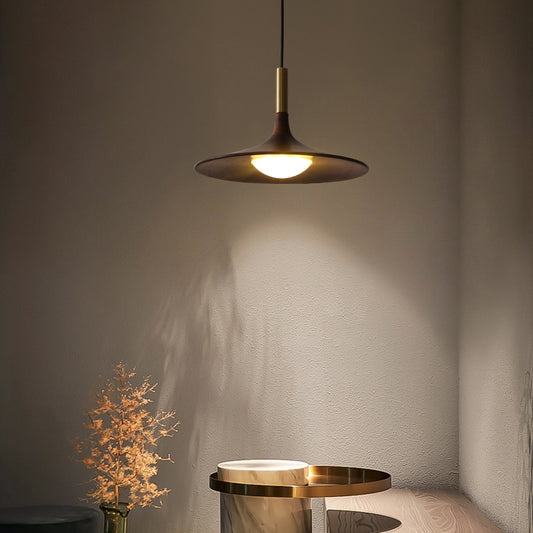 Wooden Trumpet Flare Pendant Lamp Minimalistic LED Suspension Light for Tea Room Clearhalo 'Ceiling Lights' 'Modern Pendants' 'Modern' 'Pendant Lights' 'Pendants' Lighting' 2390397
