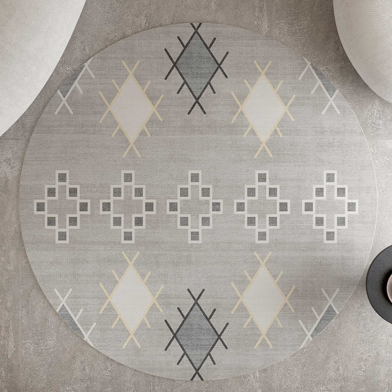 Nordic Decoration Rug Multi-Colored Geometric Print Indoor Rug Synthetics Anti-Slip Pet Friendly Easy Care Carpet Silver Gray Clearhalo 'Area Rug' 'Rug' 2392008
