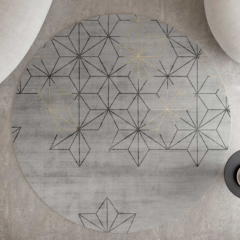 Nordic Decoration Rug Multi-Colored Geometric Print Indoor Rug Synthetics Anti-Slip Pet Friendly Easy Care Carpet Smoke Gray Clearhalo 'Area Rug' 'Rug' 2392010