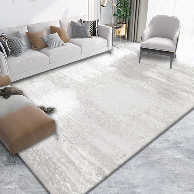 Formal Living Room Rug Multi Colored Solid Color Indoor Rug Synthetics Anti-Slip Backing Pet Friendly Area Carpet White-Gray Clearhalo 'Area Rug' 'Rug' 2392077