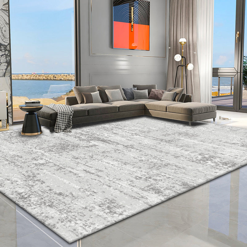 Formal Living Room Rug Multi Colored Solid Color Indoor Rug Synthetics Anti-Slip Backing Pet Friendly Area Carpet Gray-White Clearhalo 'Area Rug' 'Rug' 2392081