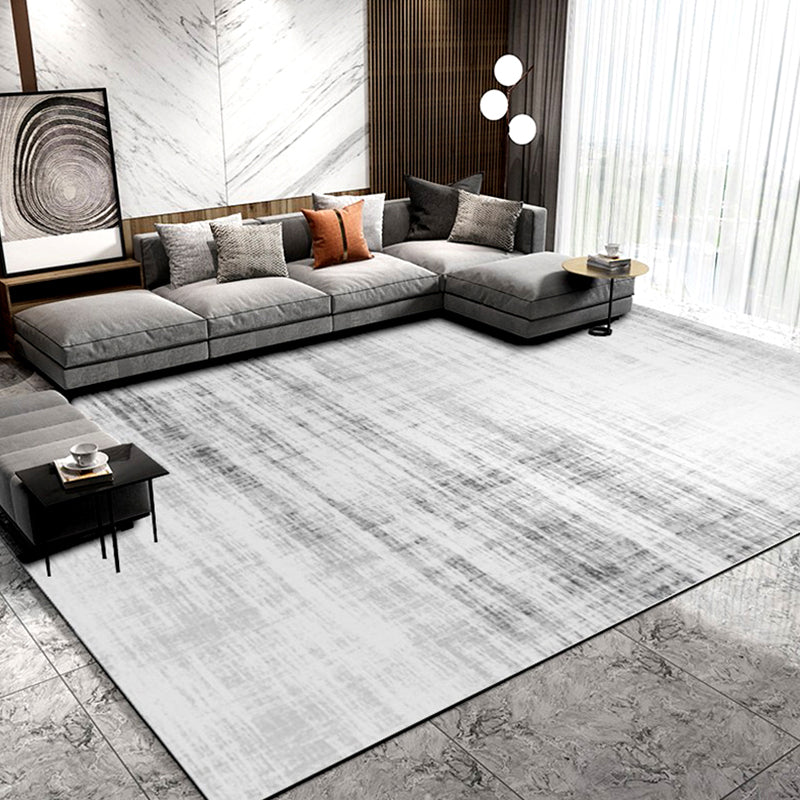 Multi Colored Abstract Printed Rug Polyster Industrial Area Carpet Anti-Slip Backing Machine Washable Indoor Rug for Parlor Gray-White Clearhalo 'Area Rug' 'Rug' 2392084